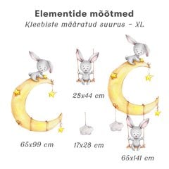 Laste interjööri kleebis Bunnies in the Moon hind ja info | Seinakleebised | kaup24.ee