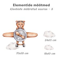 Laste interjööri kleebis Teddy Bear in the Plane цена и информация | Декоративные наклейки | kaup24.ee