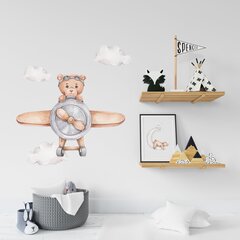 Детская интерьерная наклейка Медвежонок в самолете цена и информация | Декоративные наклейки | kaup24.ee