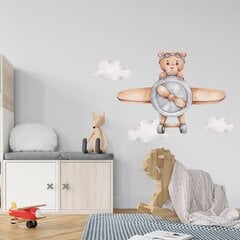 Laste interjööri kleebis Teddy Bear in the Plane цена и информация | Декоративные наклейки | kaup24.ee