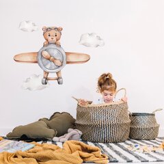 Детская интерьерная наклейка Медвежонок в самолете цена и информация | Декоративные наклейки | kaup24.ee