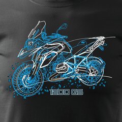 BMW GS 1200 ADVENTURE vīriešu motocikla t-krekls ar motociklu 187-7 цена и информация | Мужские футболки | kaup24.ee