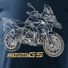 BMW GS 1250 ADVENTURE vīriešu motocikla t-krekls ar motociklu 344-7 цена и информация | Мужские футболки | kaup24.ee