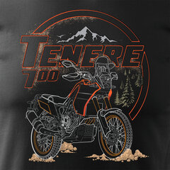 Yamaha Tenere 700 мужская футболка с мотоциклом 1037-7 цена и информация | Мужские футболки | kaup24.ee