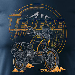 Yamaha Tenere 700 мужская футболка с мотоциклом 1038-7 цена и информация | Мужские футболки | kaup24.ee