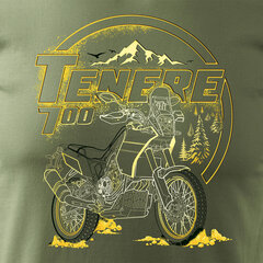 Yamaha Tenere 700 мужская футболка с мотоциклом 1039-7 цена и информация | Мужские футболки | kaup24.ee