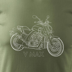 Yamaha VMAX V MAX meeste mootorratta t-särk mootorrattaga 1157-7 hind ja info | Meeste T-särgid | kaup24.ee