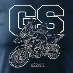 BMW GS 1250 ADVENTURE vīriešu motocikla t-krekls ar motociklu 1555-7 цена и информация | Мужские футболки | kaup24.ee