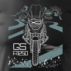 BMW GS 1250 ADVENTURE vīriešu motocikla t-krekls ar motociklu 1566-7 цена и информация | Мужские футболки | kaup24.ee