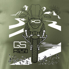 BMW GS 1250 ADVENTURE vīriešu motocikla t-krekls ar motociklu 1568-7 цена и информация | Мужские футболки | kaup24.ee
