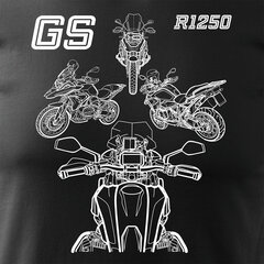 BMW GS 1250 ADVENTURE vīriešu motocikla t-krekls ar motociklu 1579-7 цена и информация | Мужские футболки | kaup24.ee