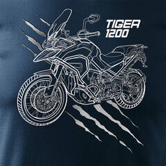Triumph Tiger 1200 meeste mootorratta t-särk mootorrattaga 1608-7 hind ja info | Meeste T-särgid | kaup24.ee