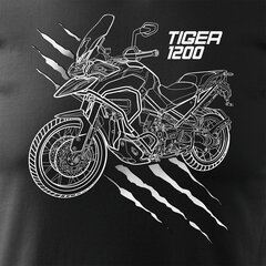 Triumph Tiger 1200 meeste mootorratta t-särk mootorrattaga 1609-7 hind ja info | Meeste T-särgid | kaup24.ee