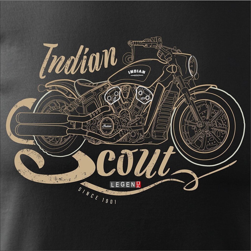 Indian Scout Bobber meeste mootorratta t-särk mootorrattaga 192-7 hind ja info | Meeste T-särgid | kaup24.ee