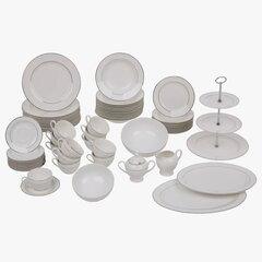 Обеденный сервиз Ambition Aura Silver, 67 частей цена и информация | Посуда, тарелки, обеденные сервизы | kaup24.ee