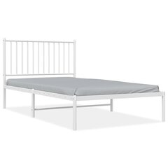 vidaXL metallist voodiraam peatsiga, valge, 100 x 190 cm цена и информация | Кровати | kaup24.ee