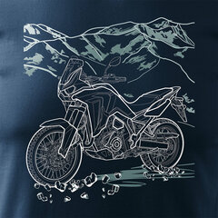 Africa Twin CRF1100L мужская футболка с мотоциклом 1689-7 цена и информация | Мужские футболки | kaup24.ee
