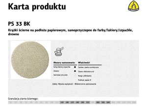 KLINGSPOR isekleepuv abrasiivketas 225 mm 225mm PS33BK thk.150/50 tk. цена и информация | Шлифовальные машины | kaup24.ee