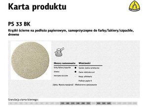 Набор шлифовальных дисков Klingspor PS33BK, 225м, 50шт. цена и информация | Шлифовальные машины | kaup24.ee