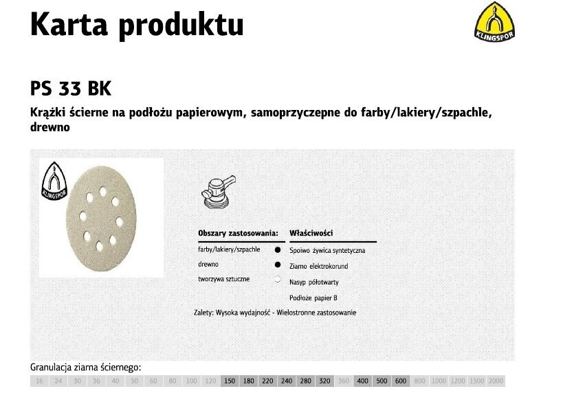 KLINGSPOR isekleepuv abrasiivketas 125mm PS33BK gr.600 GLS5 8 AUKU/100tk. цена и информация | Lihvmasinad ja ketaslõikurid | kaup24.ee