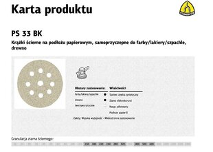 Lihvketas Klingspor 225 PS33CK th. 80 AVATUD GLS38 цена и информация | Шлифовальные машины | kaup24.ee