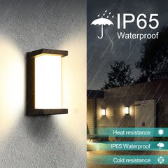 Kingwen LED seinavalgusti, 15W, 3000K, IP65, must цена и информация | Настенные светильники | kaup24.ee