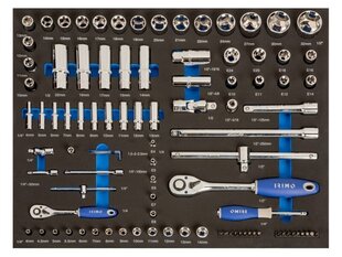 Набор торцевых головок Irimo 1/4 + 1/2", пенопласт 3/3, 94 шт. цена и информация | Механические инструменты | kaup24.ee