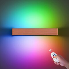 RGB LED seinavalgusti Mainen, 52 cm, puit hind ja info | Seinavalgustid | kaup24.ee