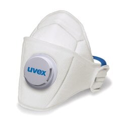 Маска для лица UVEX Silv-Air Premium 5110 FFP1, складная с клапаном, белая, в упаковке 3 шт. цена и информация | Головные катушки | kaup24.ee