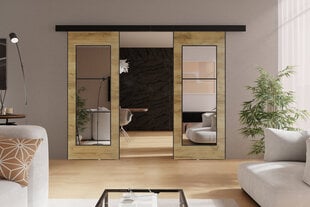 Двойные раздвижные двери с зеркалом  KIE74DUO/152 цена и информация | Шкафы | kaup24.ee