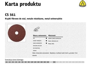 Fiiberketas Klingspor 180mm th. 40 CS561 /25tk. hind ja info | Lihvmasinad ja ketaslõikurid | kaup24.ee