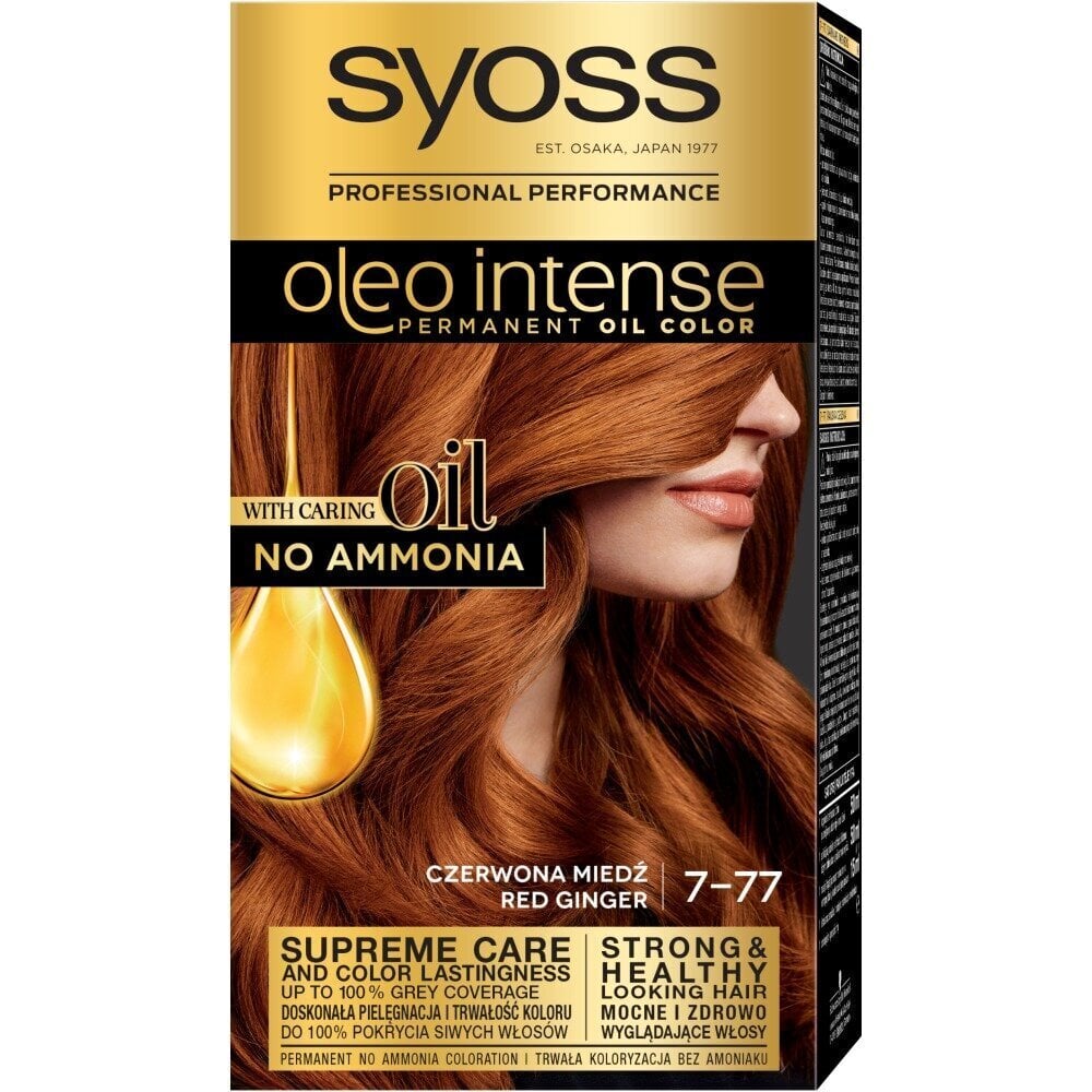 Kauapüsiv juuksevärv õlidega Syoss Oleo Intense 7-77 Red Copper цена и информация | Juuksevärvid | kaup24.ee