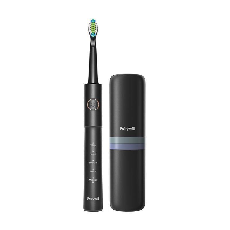 Hambahari FairyWill Sonic toothbrush with head set and case FW-E11 (black) hind ja info | Elektrilised hambaharjad | kaup24.ee