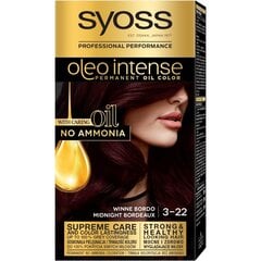 Kauapüsiv juuksevärv õlidega Syoss Oleo Intense 3-22 hind ja info | Juuksevärvid | kaup24.ee