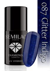 Hübriidlakk Semilac UV Hybrid 087 Glitter Indigo, 7ml hind ja info | Küünelakid, küünetugevdajad | kaup24.ee