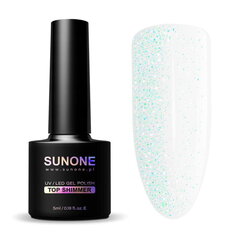 Hübriidküünelakk Sunone UV/LED Top Shimmer, 5ml hind ja info | Küünelakid, küünetugevdajad | kaup24.ee