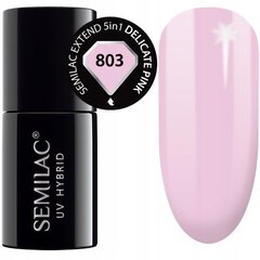 Стойкий гибридный гель лак SEMILAC 803 для ногтей Extend Delicate Pink 7 мл,  5 in 1 цена и информация | Лаки для ногтей, укрепители для ногтей | kaup24.ee