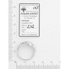 Серебряное кольцо с фианитами ALFA-KARAT, 17 mm 2012408/9-17.0 цена и информация | Кольцо | kaup24.ee