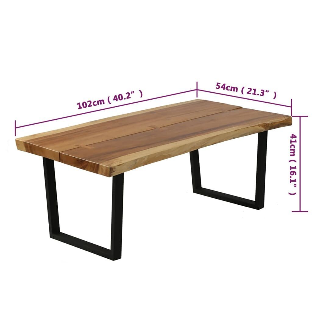 vidaXL kohvilaud, suar puit, 102 x 54 x 41 cm hind ja info | Diivanilauad | kaup24.ee