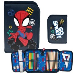 Pinal Paso Spiderman koos tarvikutega, 19x13x4 cm цена и информация | Пеналы | kaup24.ee