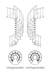 Винтовая лестница Minka Paris 140 cm, Чёрная цена и информация | Лестницы | kaup24.ee