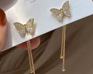 Серьги-бабочки с подвесками, золото LGE113G цена и информация | Серьги | kaup24.ee