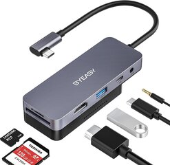 USB-C хаб/адаптер для iPad BYEASY UC-253, серый цена и информация | Адаптеры и USB-hub | kaup24.ee