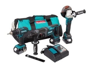 Makita Combo Kit 18V DLX3078TX1 (DDF482+DGA504+DHR241) 3x5.0 kott hind ja info | Akutrellid ja akukruvikeerajad | kaup24.ee