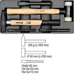 Sahtli sisu haamri ja puuride komplekt YATO 5 tk. 5540 hind ja info | Käsitööriistad | kaup24.ee