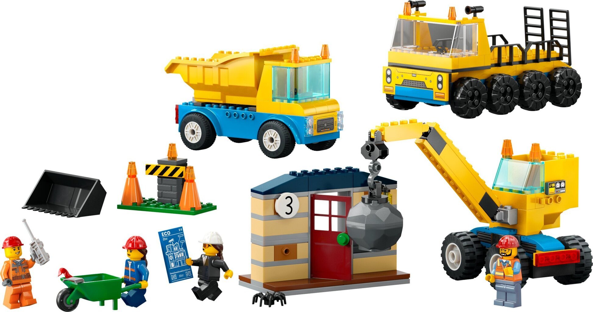 60391 LEGO® City Ehituse veoautod ja kraana koos purustamispalliga hind ja info | Klotsid ja konstruktorid | kaup24.ee