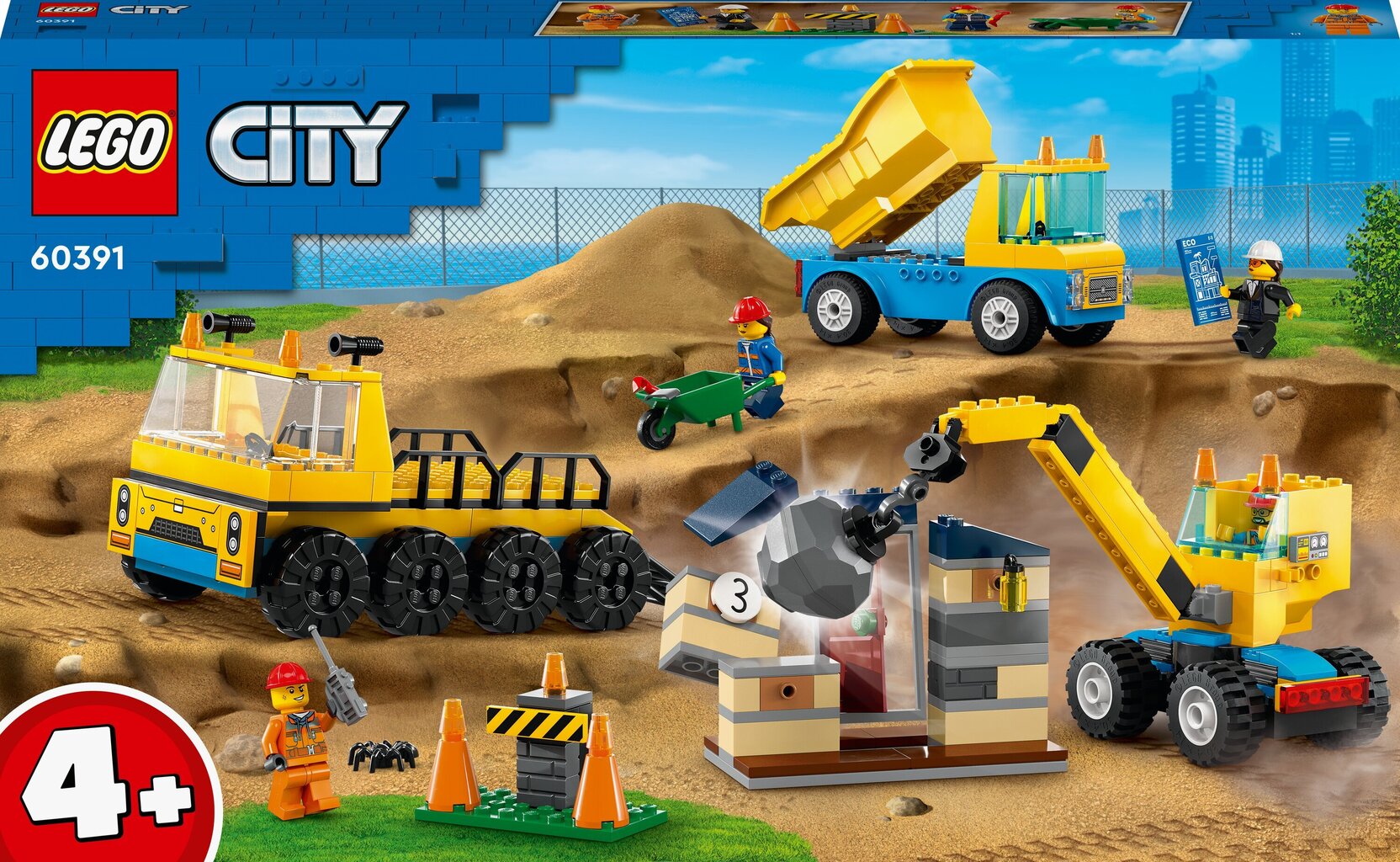 60391 LEGO® City Строительные машины и кран с шаром для разрушения цена |  kaup24.ee