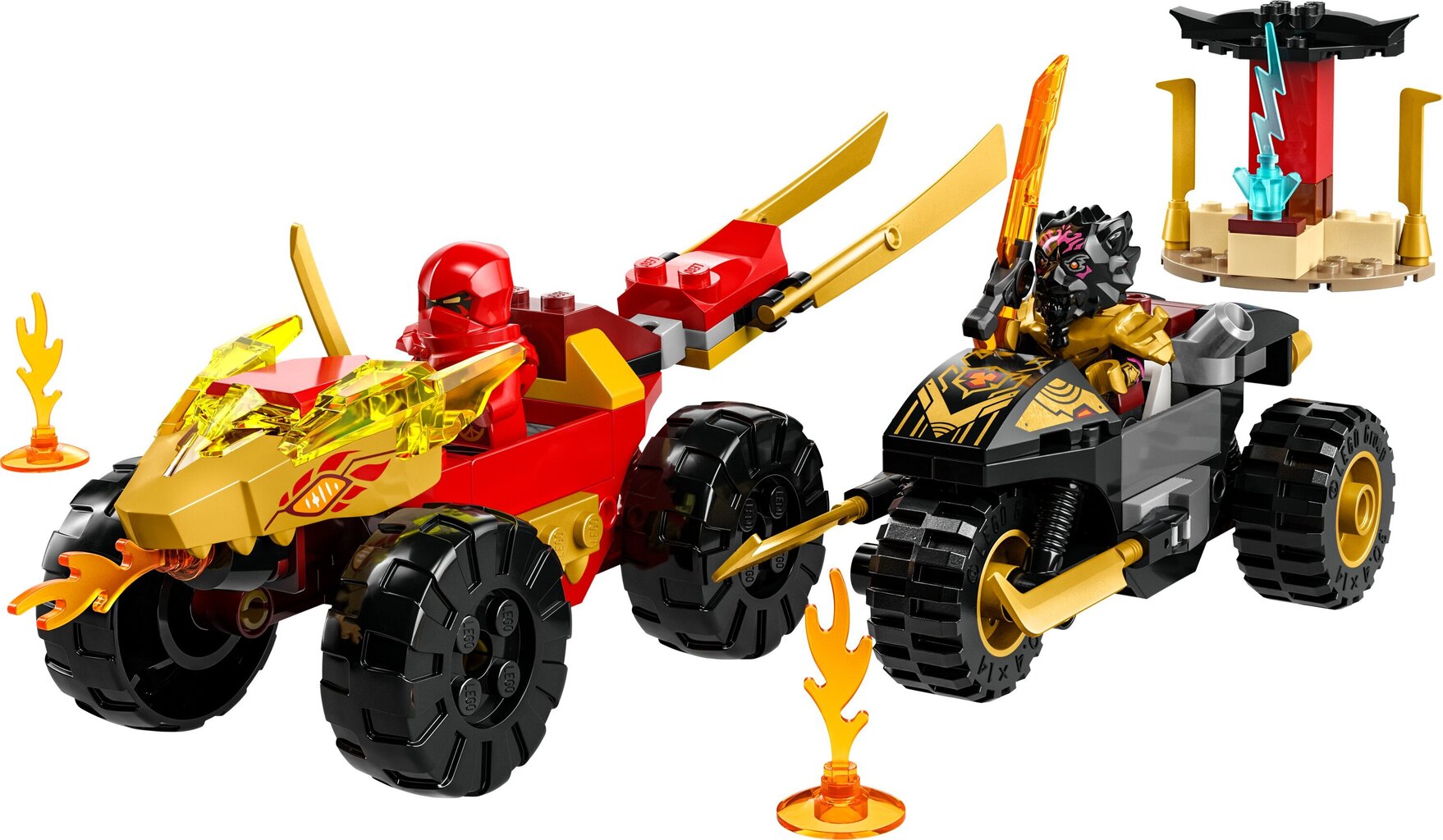 71789 LEGO® NINJAGO Кай и Рас Битва машины и мотоцикла цена | kaup24.ee