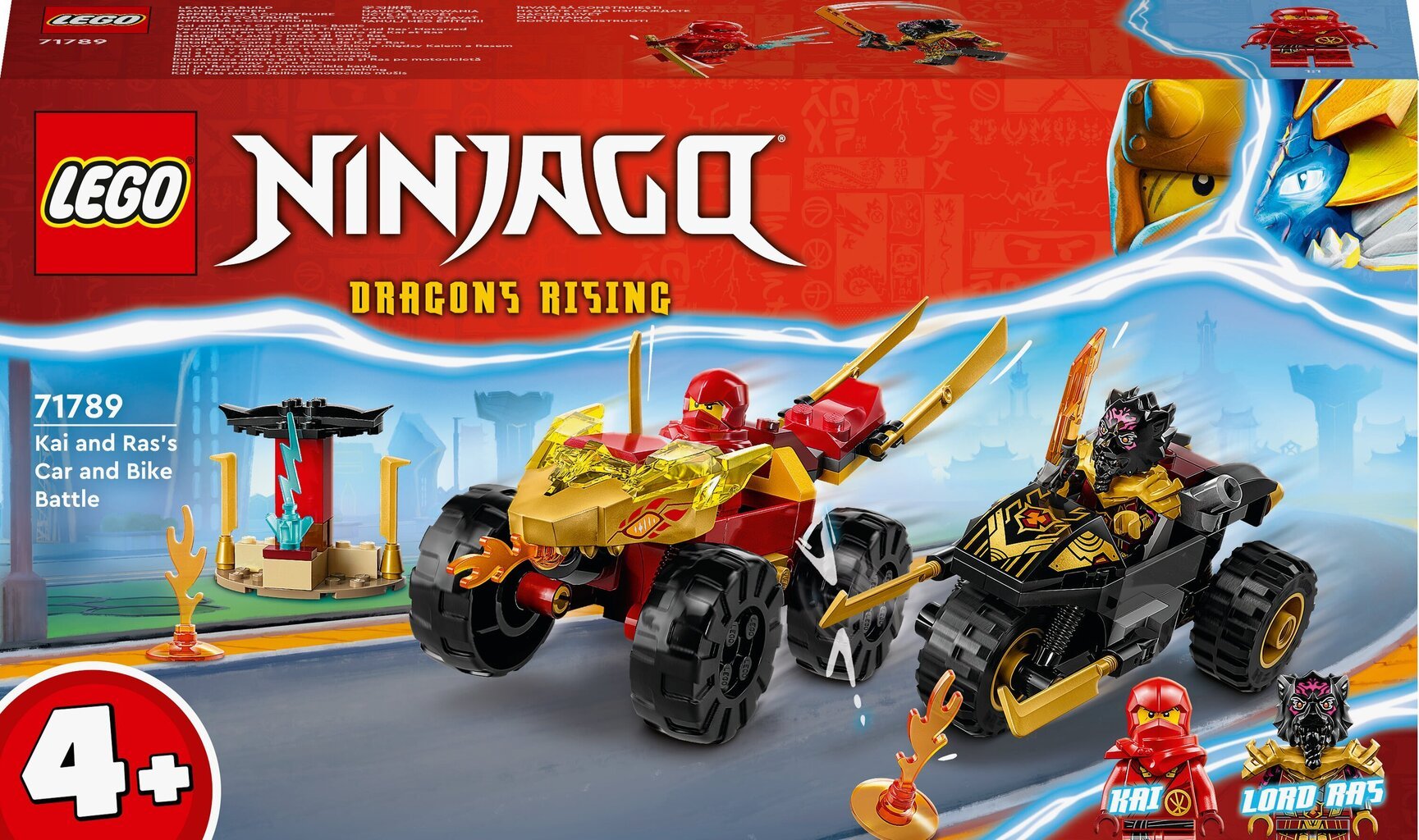 71789 LEGO® NINJAGO Kai ja Ras auto ja mootorrattalahing hind ja info | Klotsid ja konstruktorid | kaup24.ee