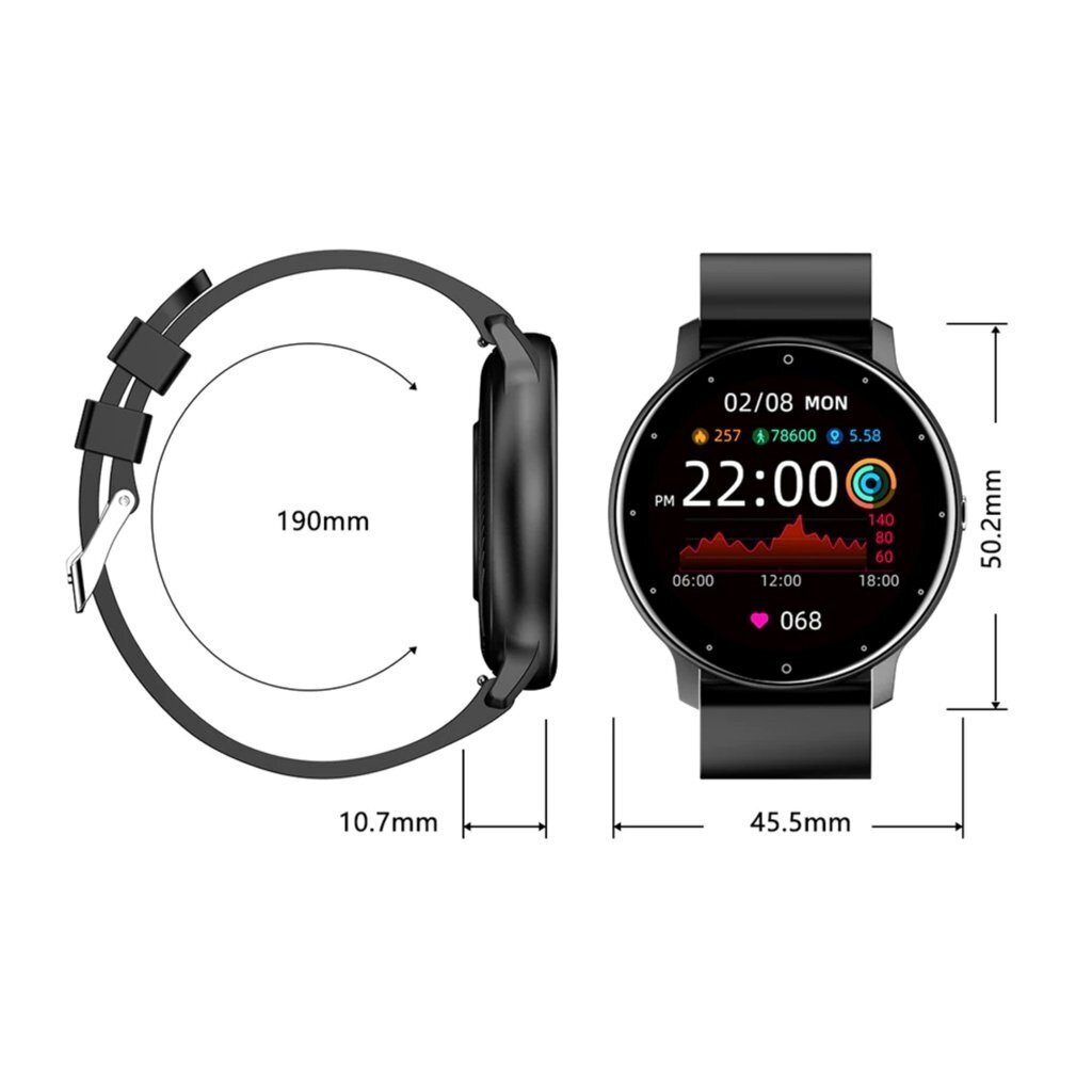 ZL02D Black hind ja info | Nutikellad (smartwatch) | kaup24.ee